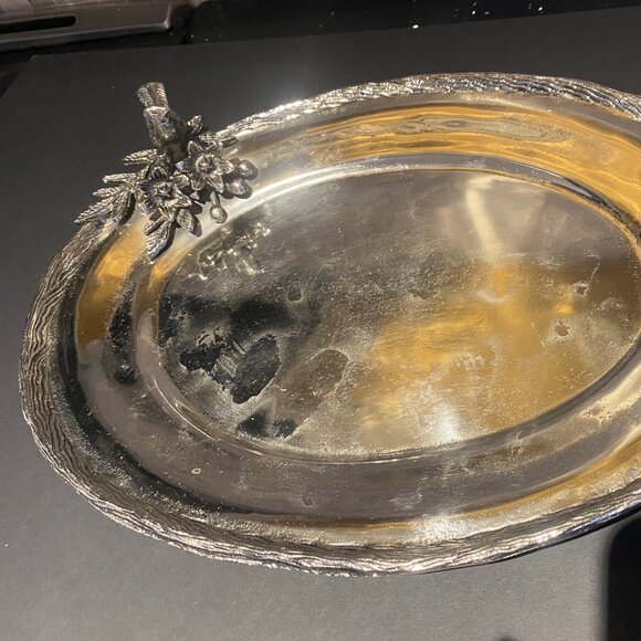 Biltmore Oval bird silver tray 17" x 13" - Picture 1 of 3